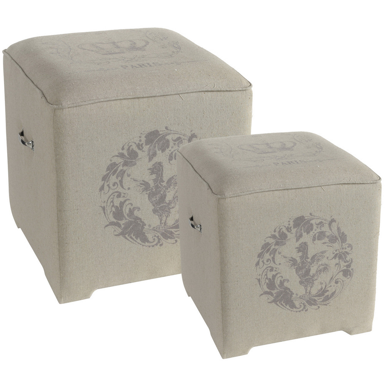 A&B Home Bella Ottoman Cubes - Set Of 2 - Thumbnail 2