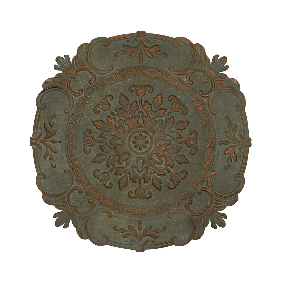 Distressed Blue European Medallion Metal Wall Decor By Homeroots | Wall Decor | Modishstore - 2