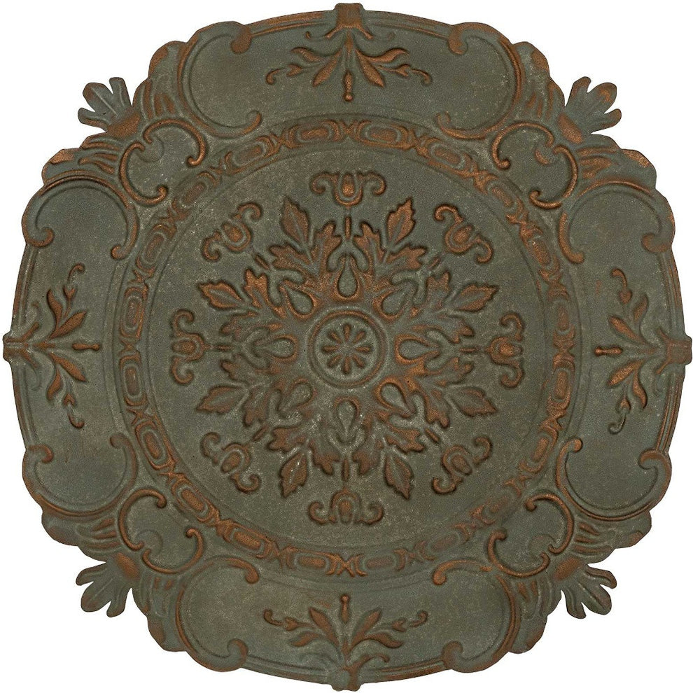 Distressed Blue European Medallion Metal Wall Decor By Homeroots | Wall Decor | Modishstore - 4