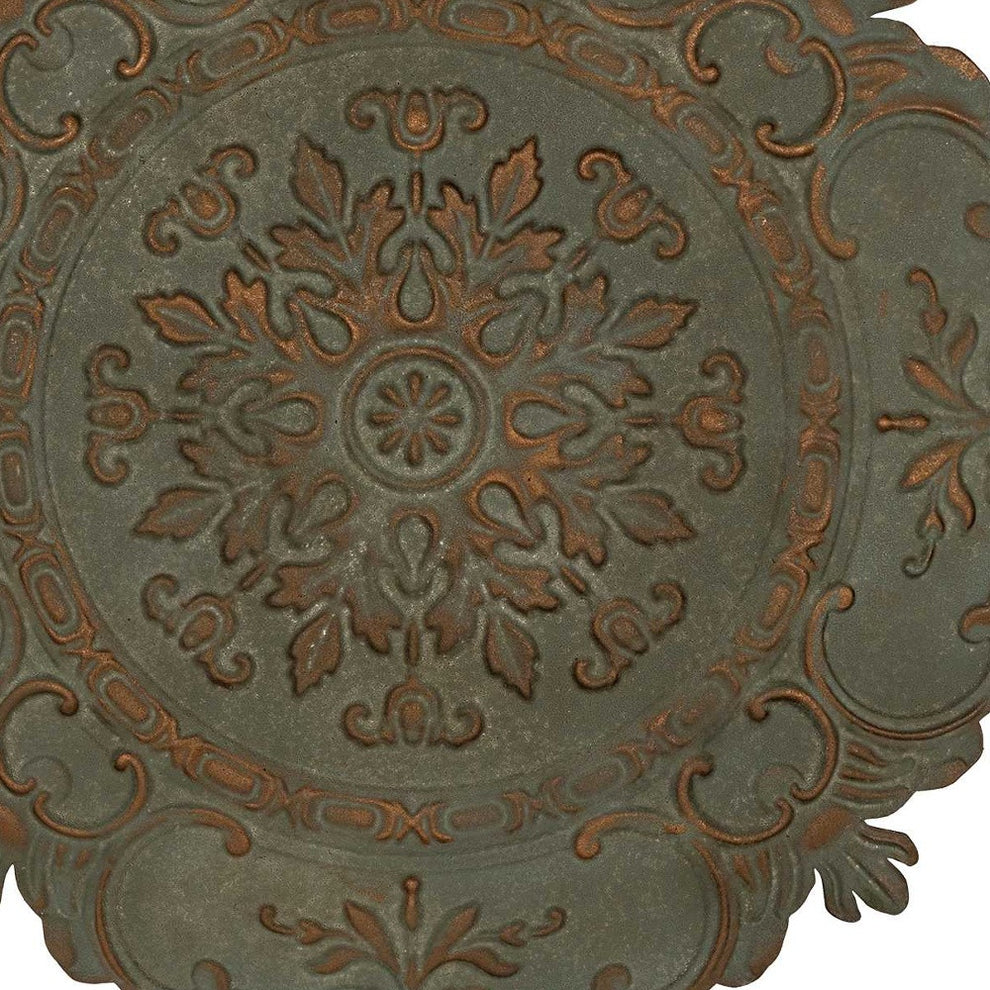 Distressed Blue European Medallion Metal Wall Decor By Homeroots | Wall Decor | Modishstore - 6