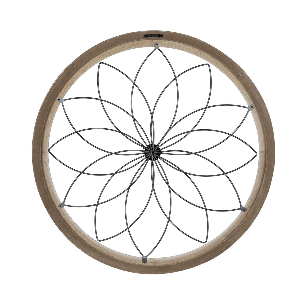 Distressed Chic Flower Metal and Wood Wall Decor By Homeroots | Wall Decor | Modishstore - 4