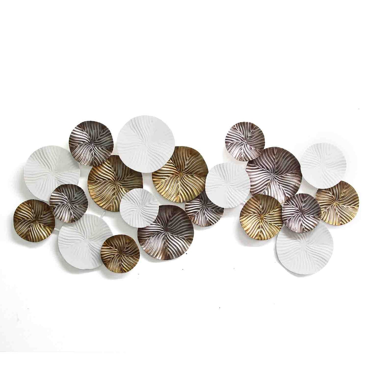 Tri Color Modern Circles Metal Wall Decor By Homeroots | Wall Decor | Modishstore - 2