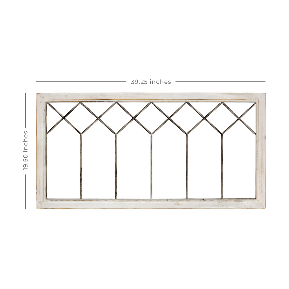 Distressed White Metal and Wood Framed Wall Art By Homeroots | Wall Decor | Modishstore - 2
