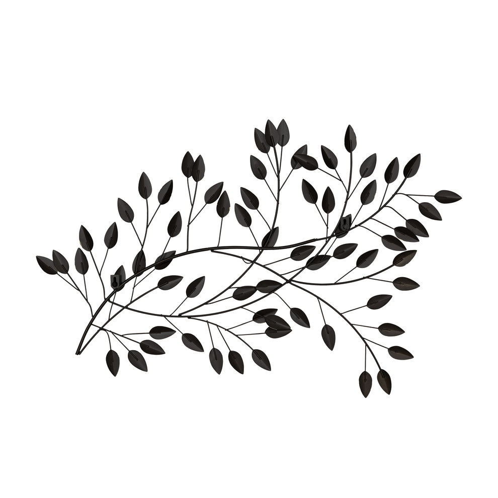 Gold and Beige Metal Blowing Leaves Wall Decor By Homeroots | Wall Decor | Modishstore - 4