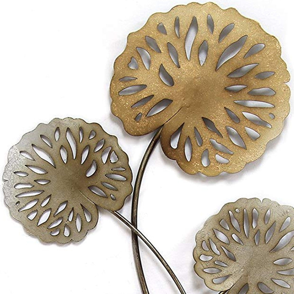 Water Lilies Metal Wall Decor By Homeroots | Wall Decor | Modishstore - 5