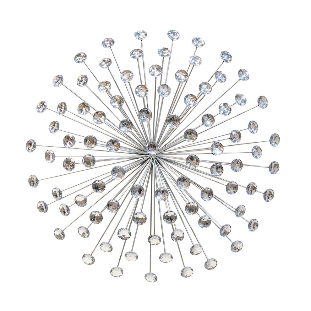 Silver Acrylic Burst Metal Wall Decor By Homeroots | Wall Decor | Modishstore - 2