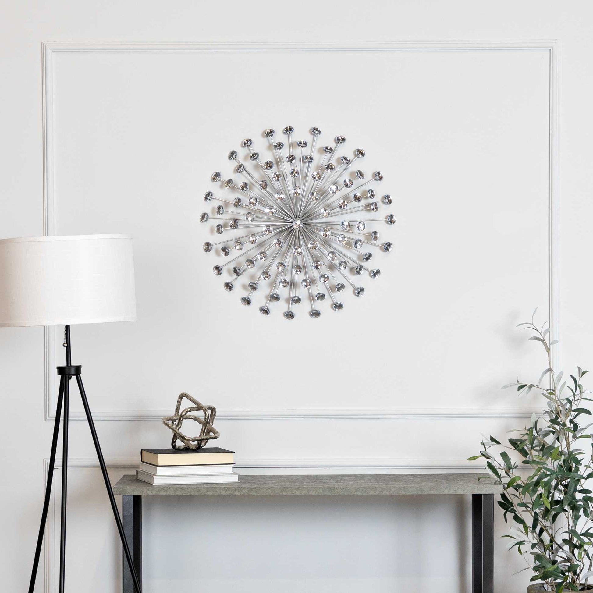 Silver Acrylic Burst Metal Wall Decor By Homeroots | Wall Decor | Modishstore