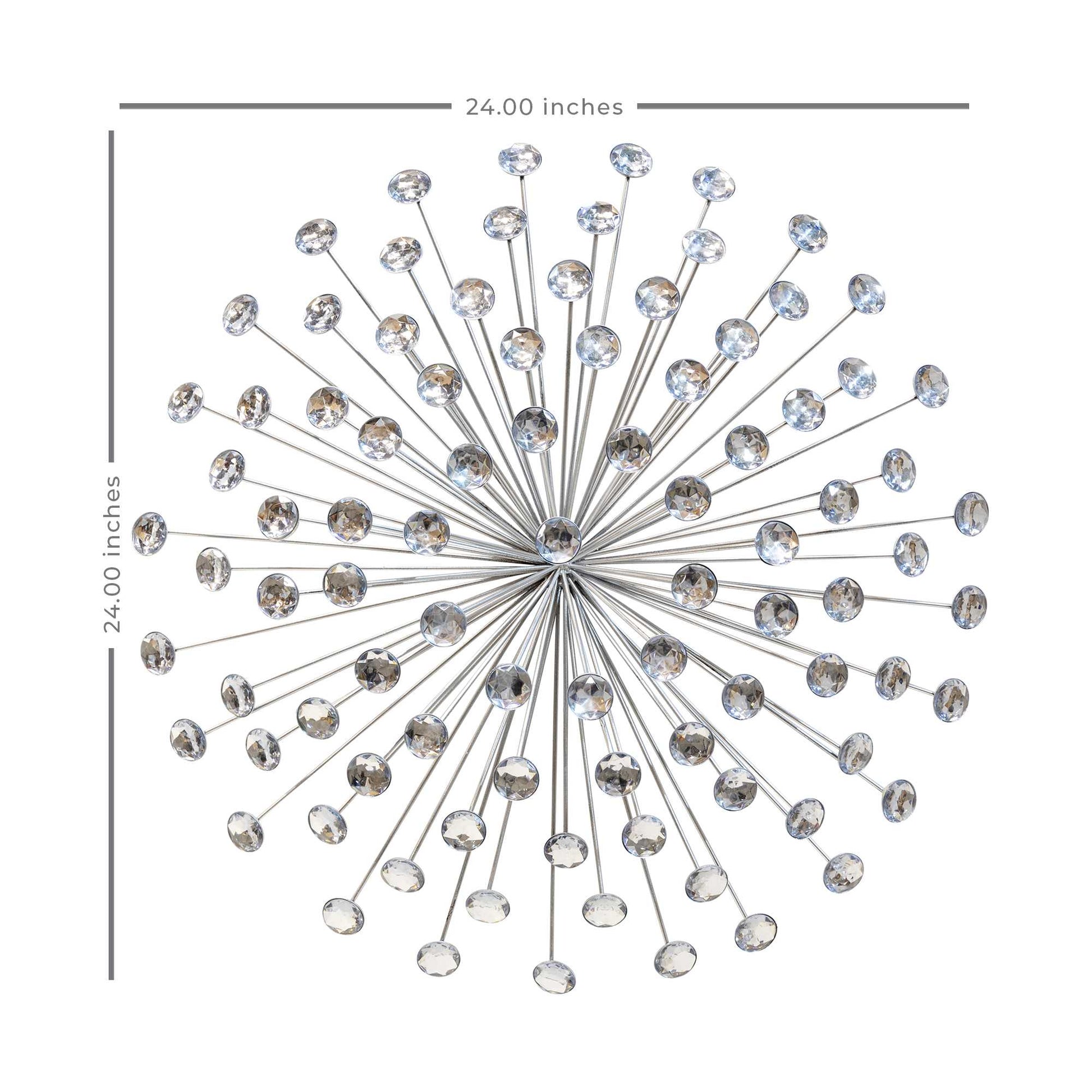 Silver Acrylic Burst Metal Wall Decor By Homeroots | Wall Decor | Modishstore - 3