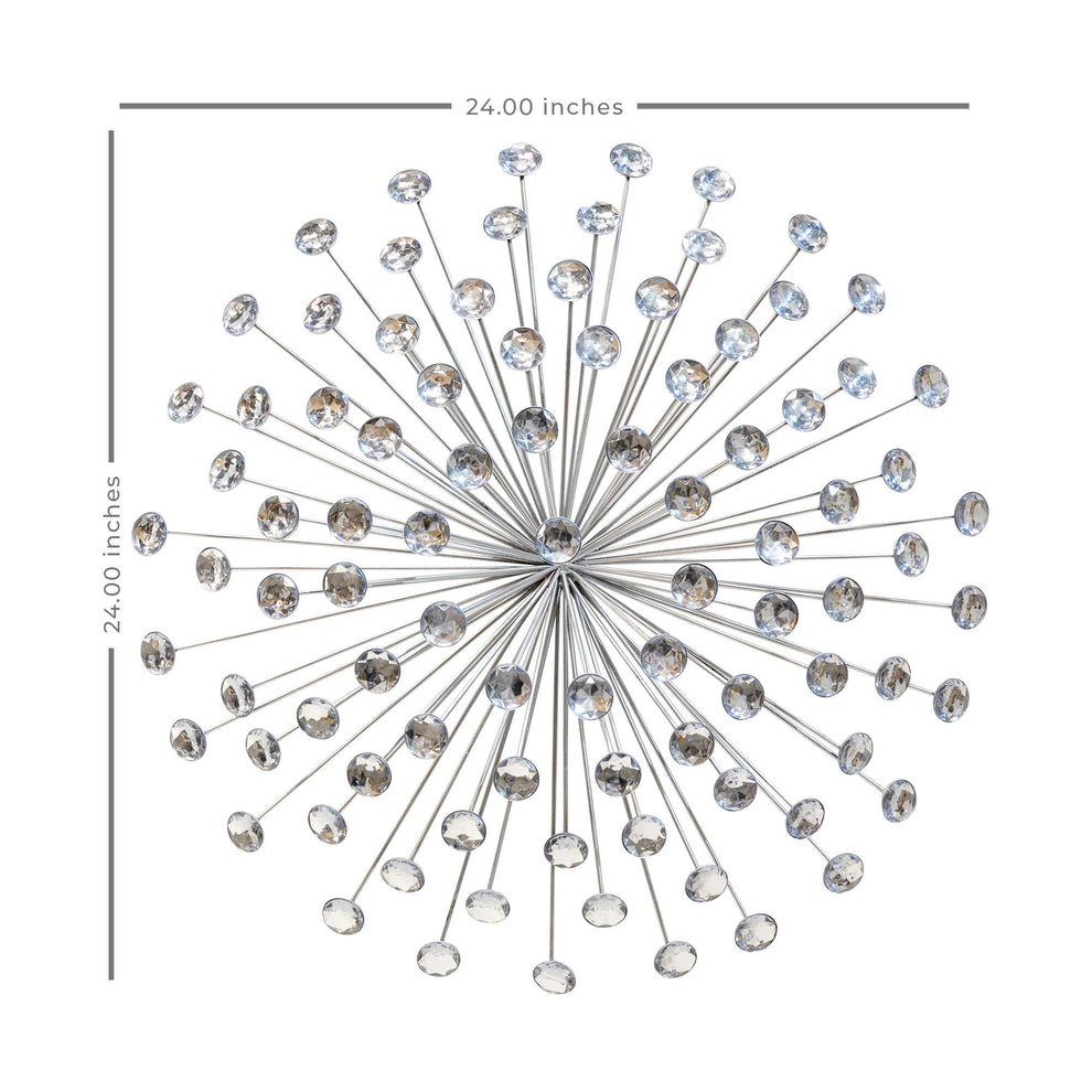 Silver Acrylic Burst Metal Wall Decor By Homeroots | Wall Decor | Modishstore - 3