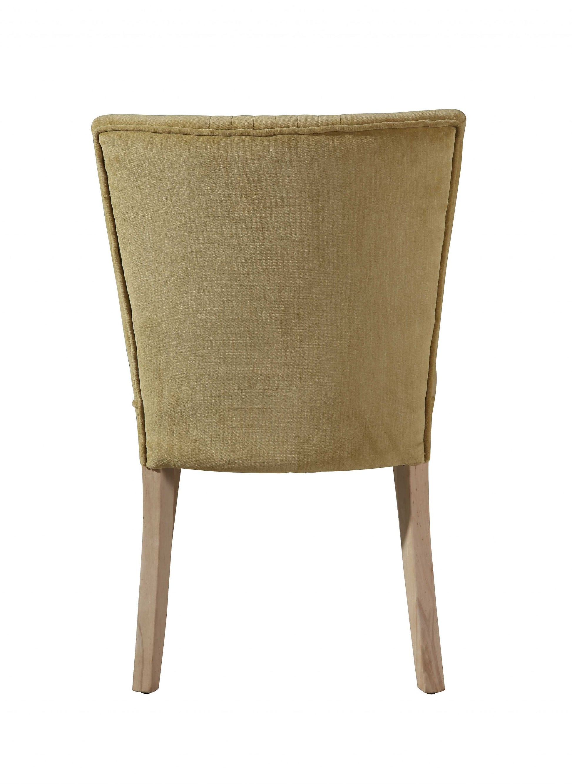 Khaki Microfiber Velvet Dining Or Side Chair By Homeroots | Dining Chairs | Modishstore