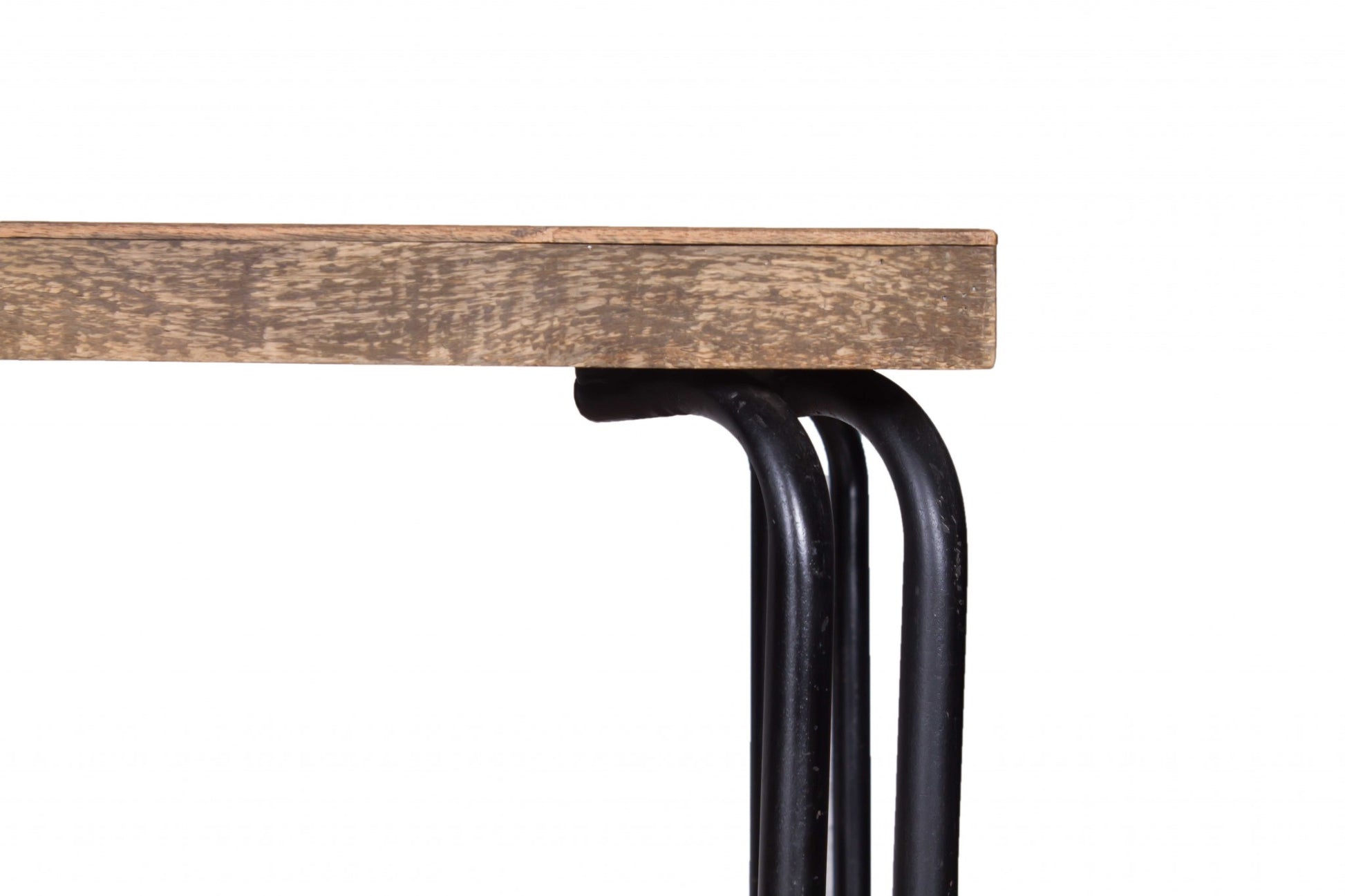 Natural Black 6 Wood 3 Iron Small Dining Table By Homeroots | Dining Tables | Modishstore - 6