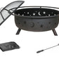 30" Fire Pit with Charcoal Grill and Spark Screen By Homeroots | FIRE PITS | Modishstore - 2