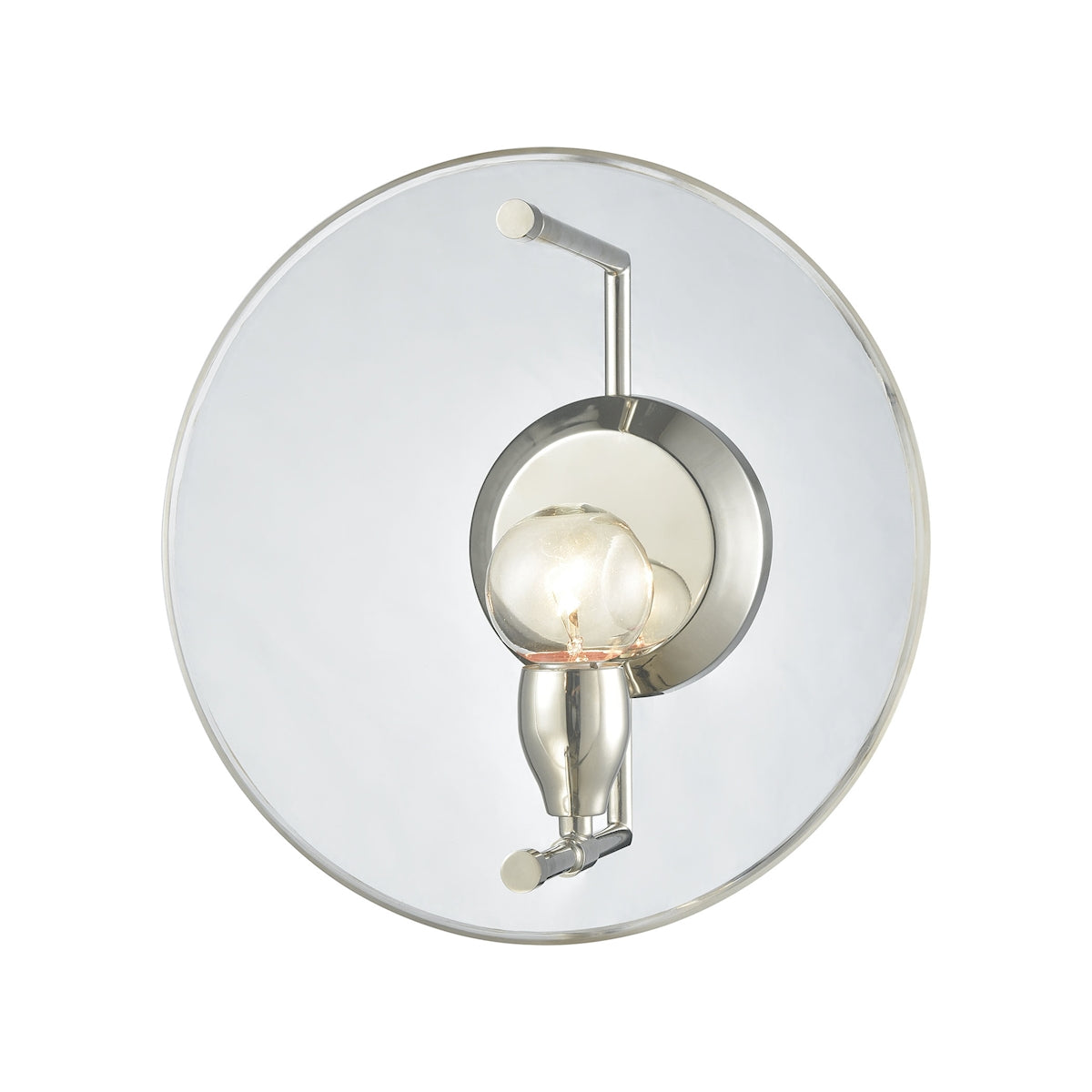 Disco 1-Light Sconce in Polished Nickel with Clear Acrylic Panel ELK Lighting | Sconces | Modishstore