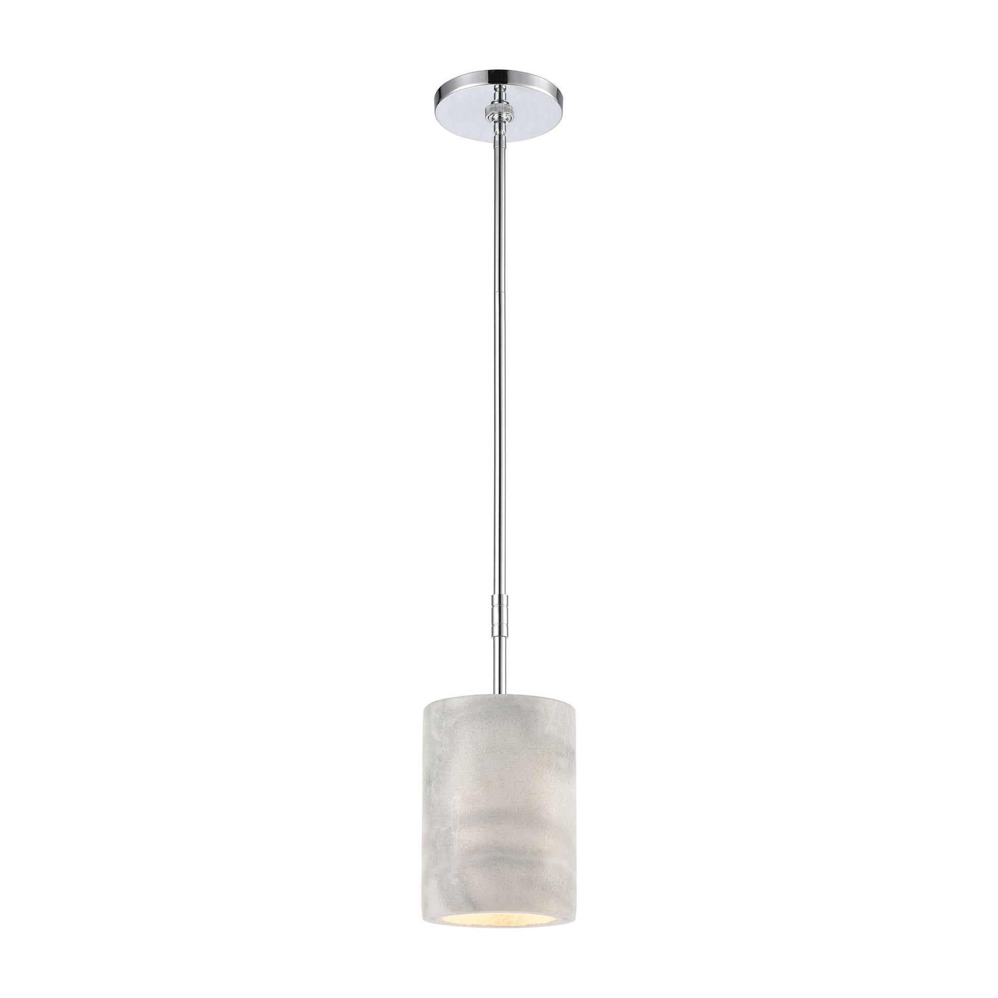 Lexington Avenue 1-Light Mini Pendant in Polished Chrome with Thick White Marble ELK Lighting | Pendant Lamps | Modishstore