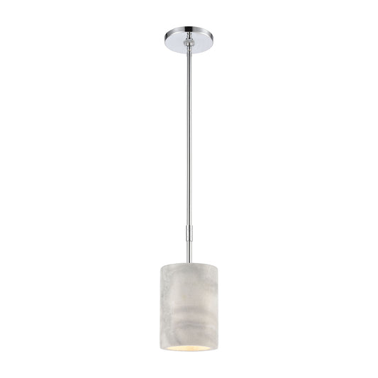 Lexington Avenue 1-Light Mini Pendant in Polished Chrome with Thick White Marble ELK Lighting | Pendant Lamps | Modishstore