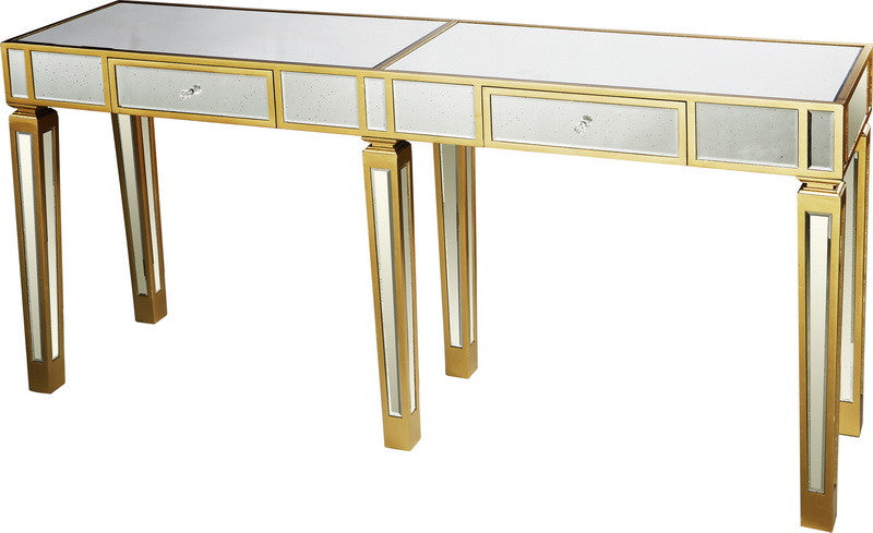 A&B Home Mirror Console Table With Gold Accent | Console Tables | Modishstore