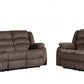 120" Contemporary Brown Fabric Sofa Set By Homeroots | Sofa Set | Modishstore