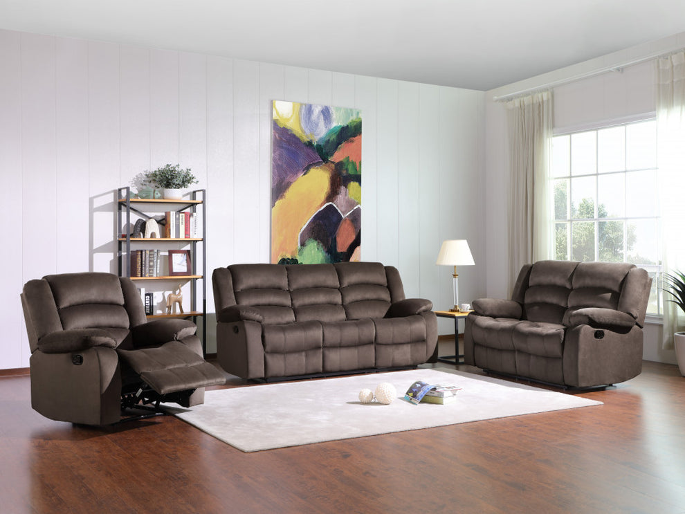 120" Contemporary Brown Fabric Sofa Set By Homeroots | Sofa Set | Modishstore - 2