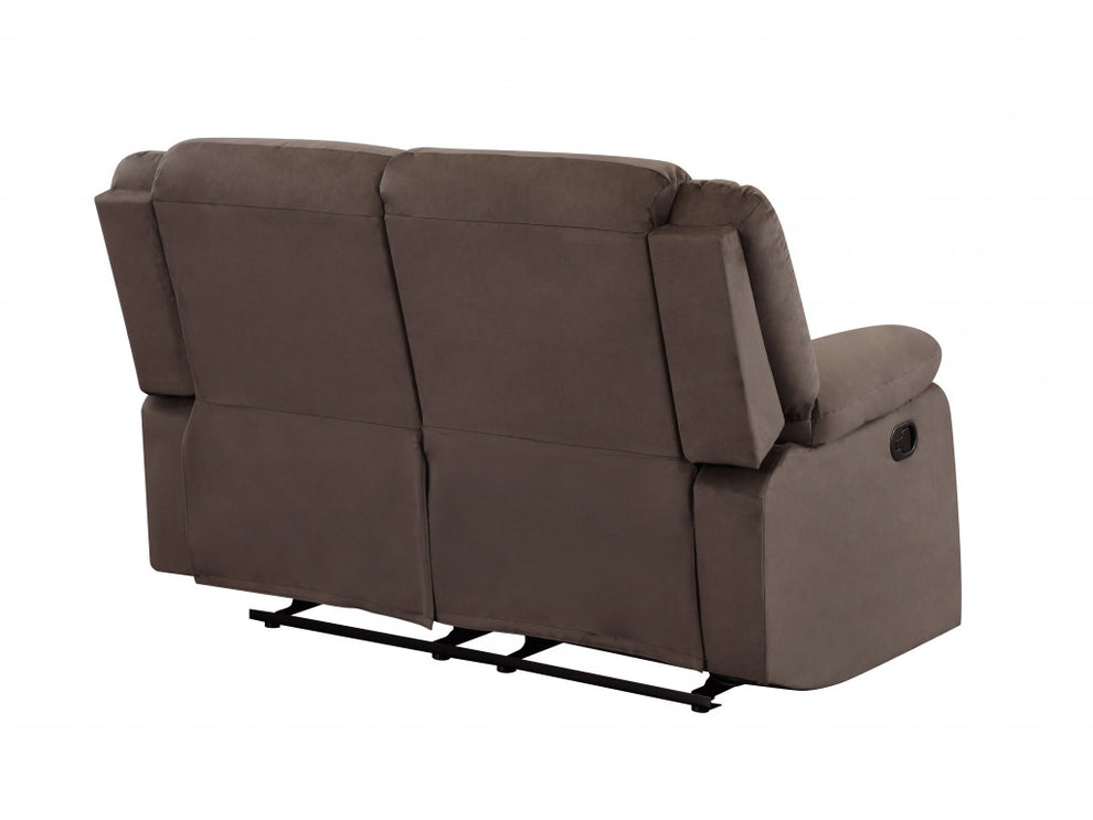 40" Contemporary Brown Fabric Loveseat By Homeroots | Loveseats | Modishstore - 3