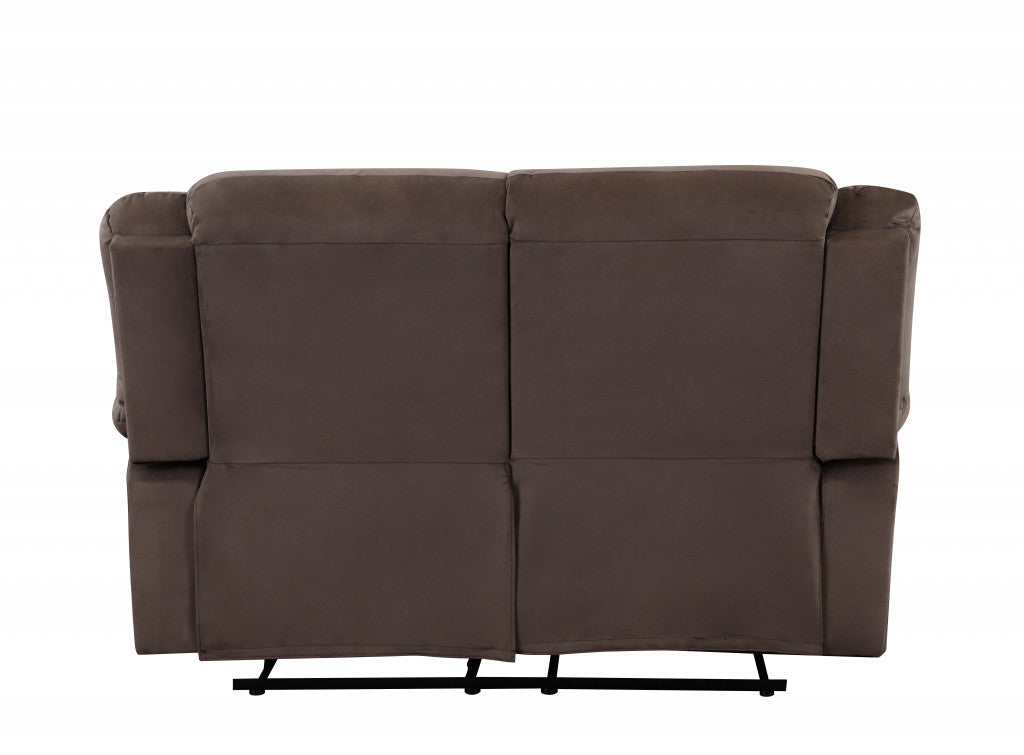 40" Contemporary Brown Fabric Loveseat By Homeroots | Loveseats | Modishstore - 4
