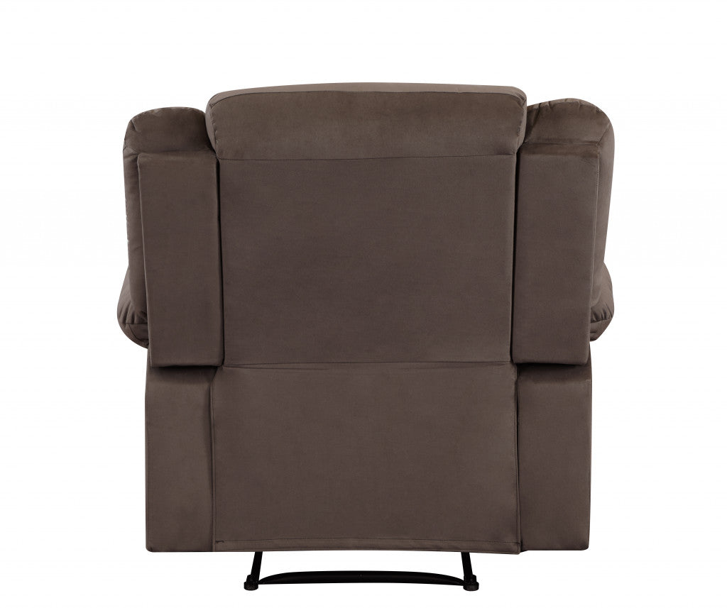40" Contemporary Brown Fabric Chair By Homeroots | Recliners | Modishstore - 4