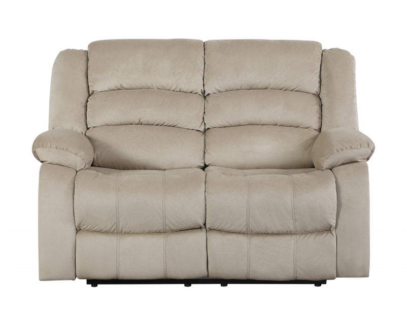 40" Contemporary Beige Fabric Loveseat By Homeroots | Loveseats | Modishstore