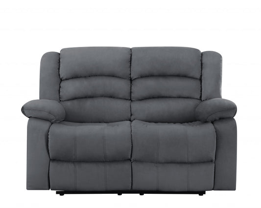 40" Contemporary Grey Fabric Loveseat By Homeroots | Sofas | Modishstore