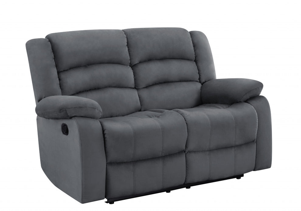 40" Contemporary Grey Fabric Loveseat By Homeroots | Sofas | Modishstore - 2