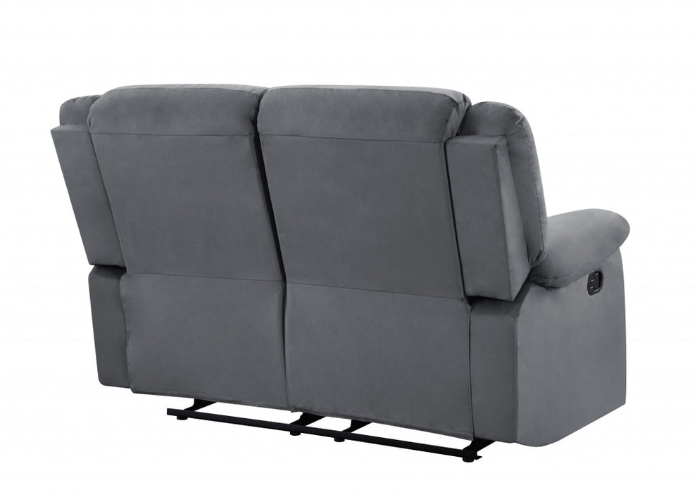 40" Contemporary Grey Fabric Loveseat By Homeroots | Sofas | Modishstore - 3