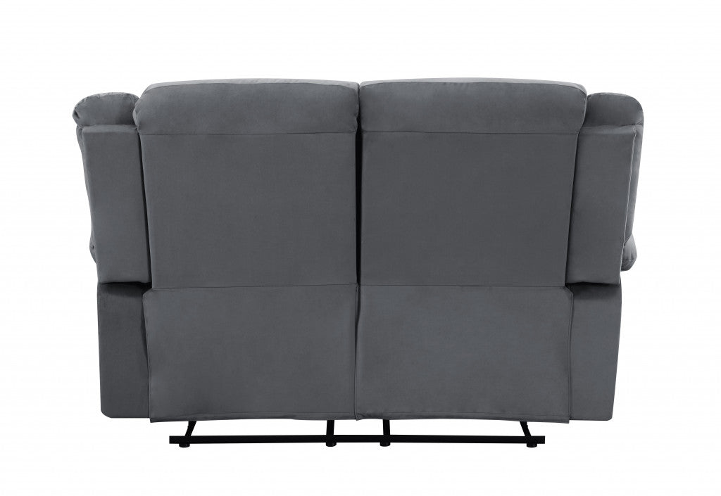 40" Contemporary Grey Fabric Loveseat By Homeroots | Sofas | Modishstore - 4