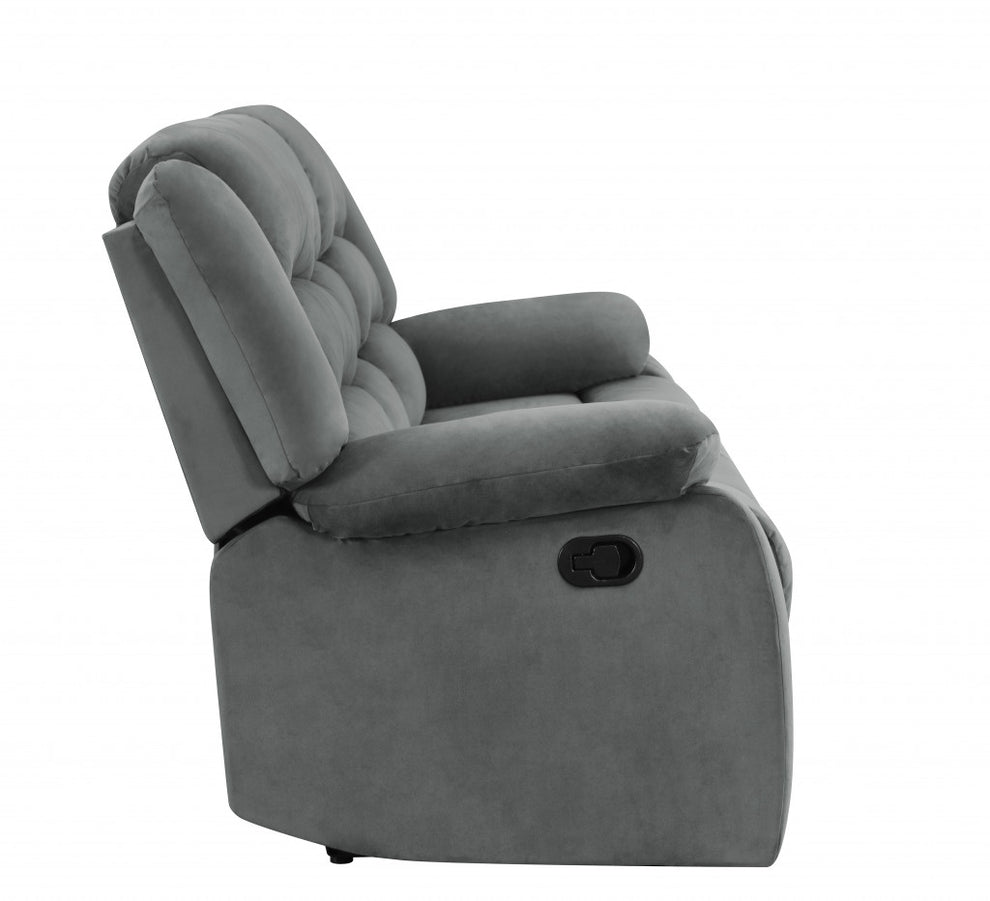 40" Contemporary Grey Fabric Loveseat By Homeroots | Sofas | Modishstore - 5