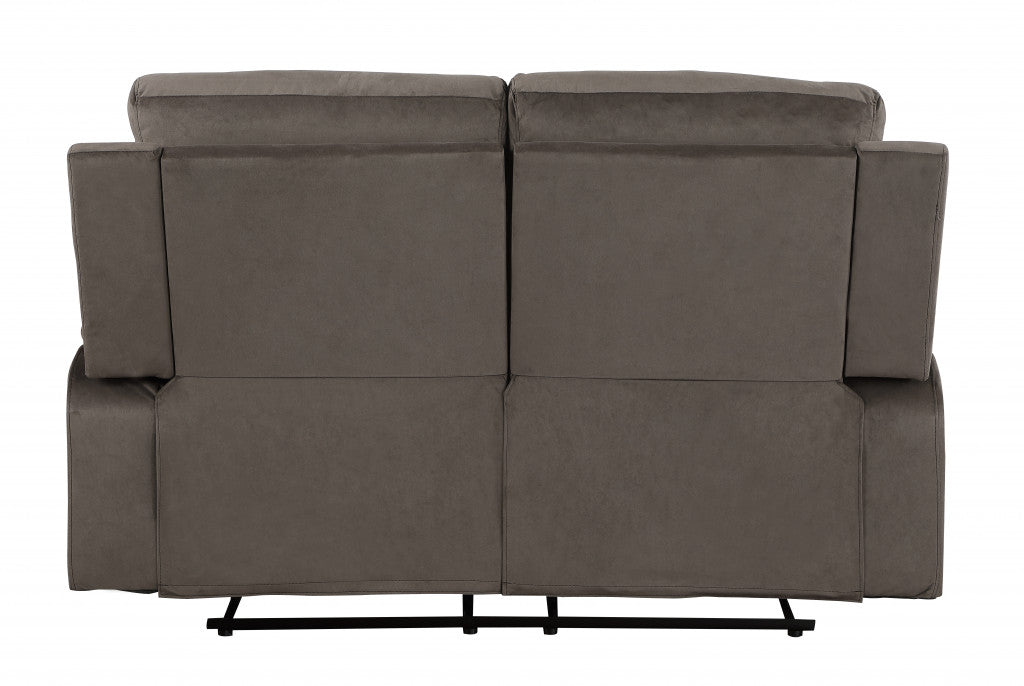 40" Modern Brown Fabric Loveseat By Homeroots | Recliners | Modishstore - 4