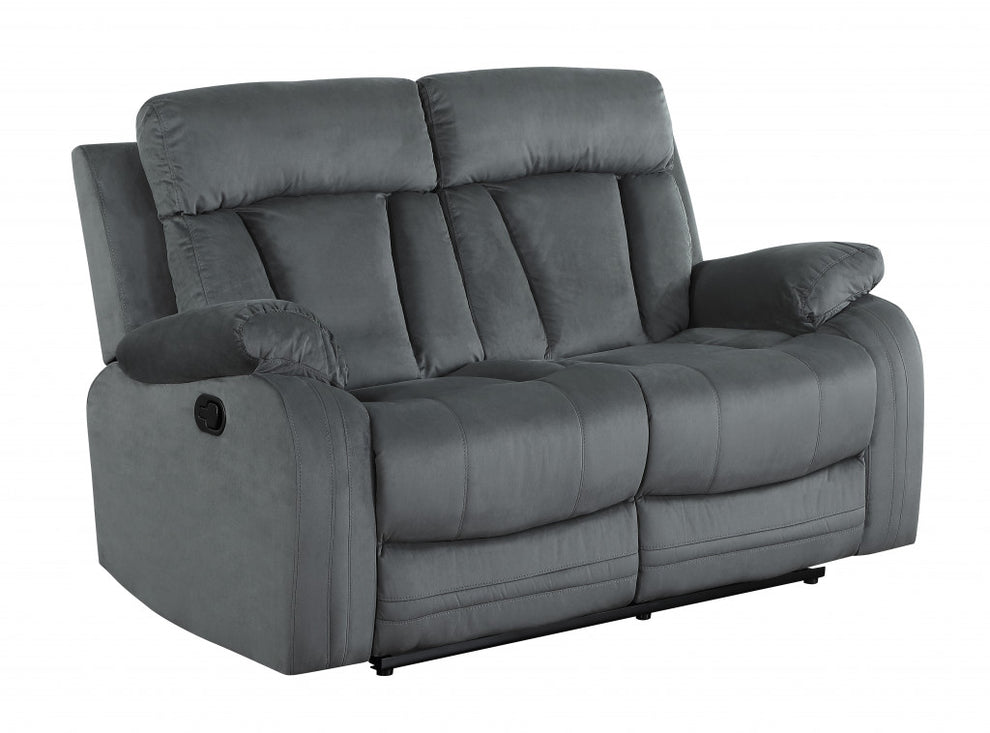 40" Modern Grey Fabric Loveseat By Homeroots | Sofas | Modishstore - 2