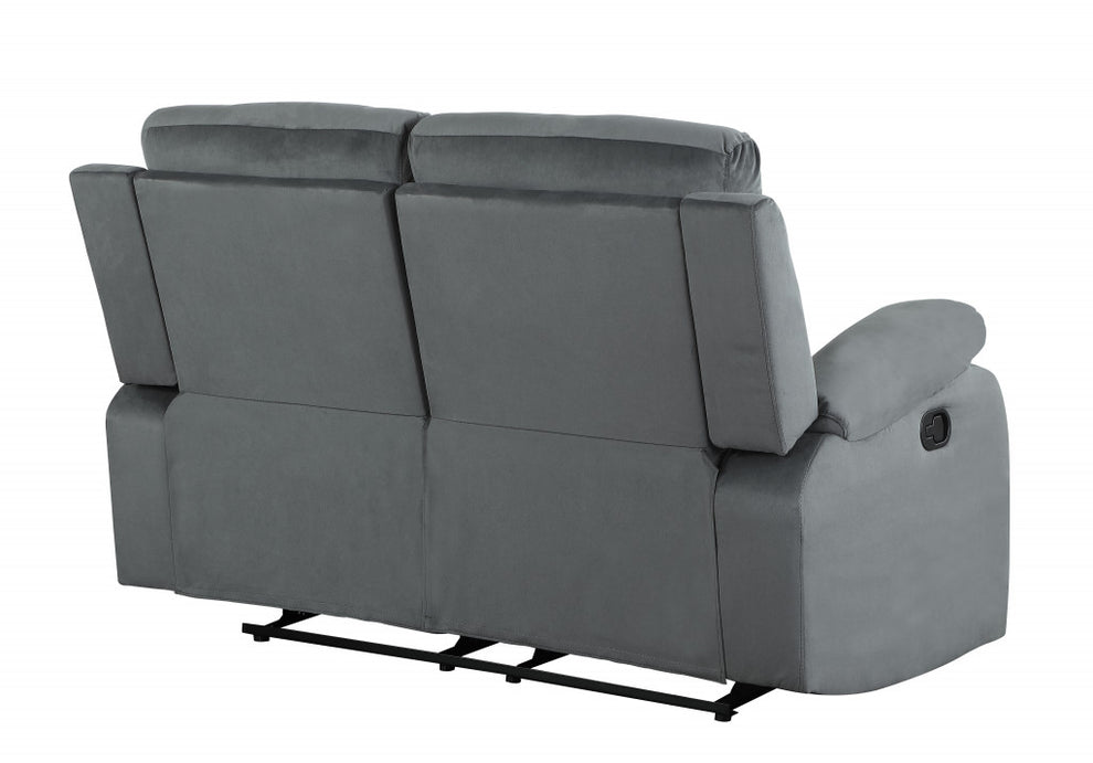 40" Modern Grey Fabric Loveseat By Homeroots | Sofas | Modishstore - 3