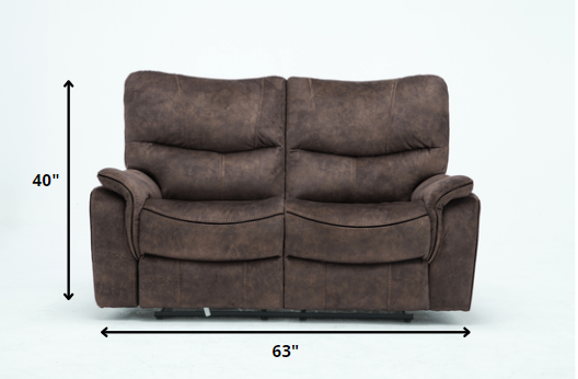 40" Elegant Dark Brown Fabric Loveseat By Homeroots | Loveseats | Modishstore - 2