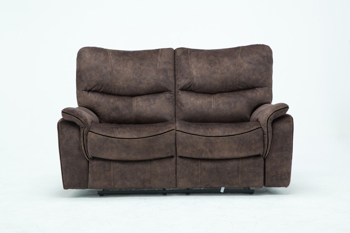 40" Elegant Dark Brown Fabric Loveseat By Homeroots | Loveseats | Modishstore - 3
