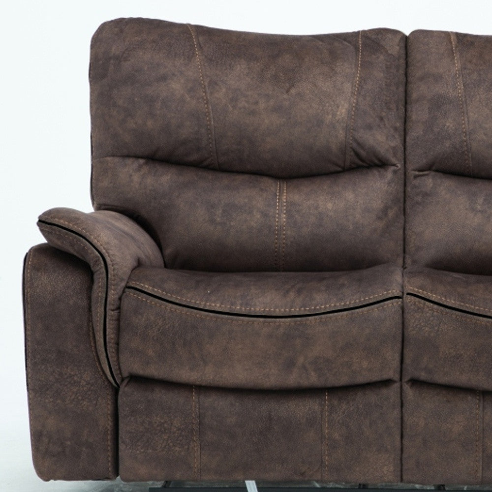 40" Elegant Dark Brown Fabric Loveseat By Homeroots | Loveseats | Modishstore - 4