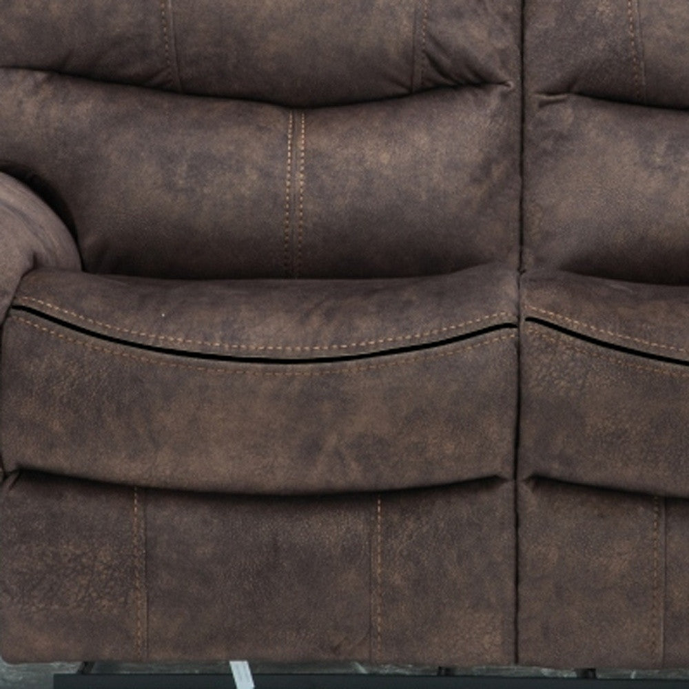 40" Elegant Dark Brown Fabric Loveseat By Homeroots | Loveseats | Modishstore - 5