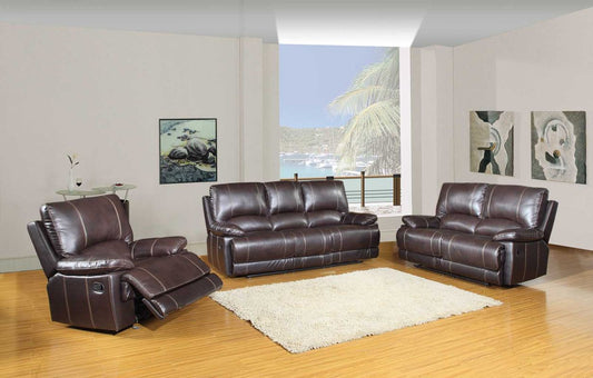 165" Stylish Brown Leather Couch Set By Homeroots | Sofa Set | Modishstore