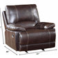 165" Stylish Brown Leather Couch Set By Homeroots | Sofa Set | Modishstore - 3