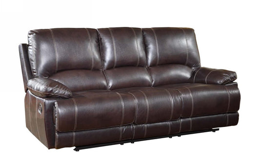 41" Stylish Brown Leather Sofa By Homeroots