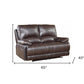 41" Stylish Brown Leather Loveseat By Homeroots | Loveseats | Modishstore - 4