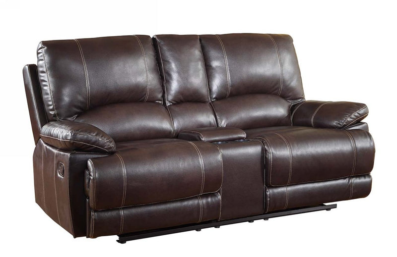 41" Stylish Brown Leather Console Loveseat By Homeroots | Loveseats | Modishstore