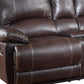 41" Stylish Brown Leather Console Loveseat By Homeroots | Loveseats | Modishstore - 2
