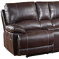 41" Stylish Brown Leather Console Loveseat By Homeroots