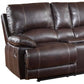41" Stylish Brown Leather Console Loveseat By Homeroots | Loveseats | Modishstore - 3