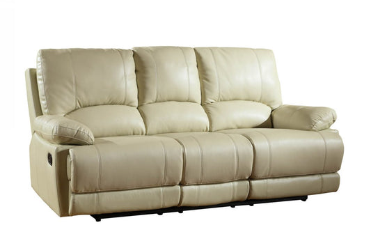 41" Stylish Beige Leather Sofa By Homeroots