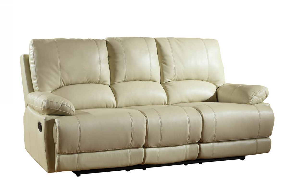 41" Stylish Beige Leather Sofa By Homeroots | Sofas | Modishstore