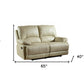 41" Stylish Beige Leather Loveseat By Homeroots