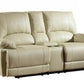 41" Stylish Beige Leather Console Loveseat By Homeroots